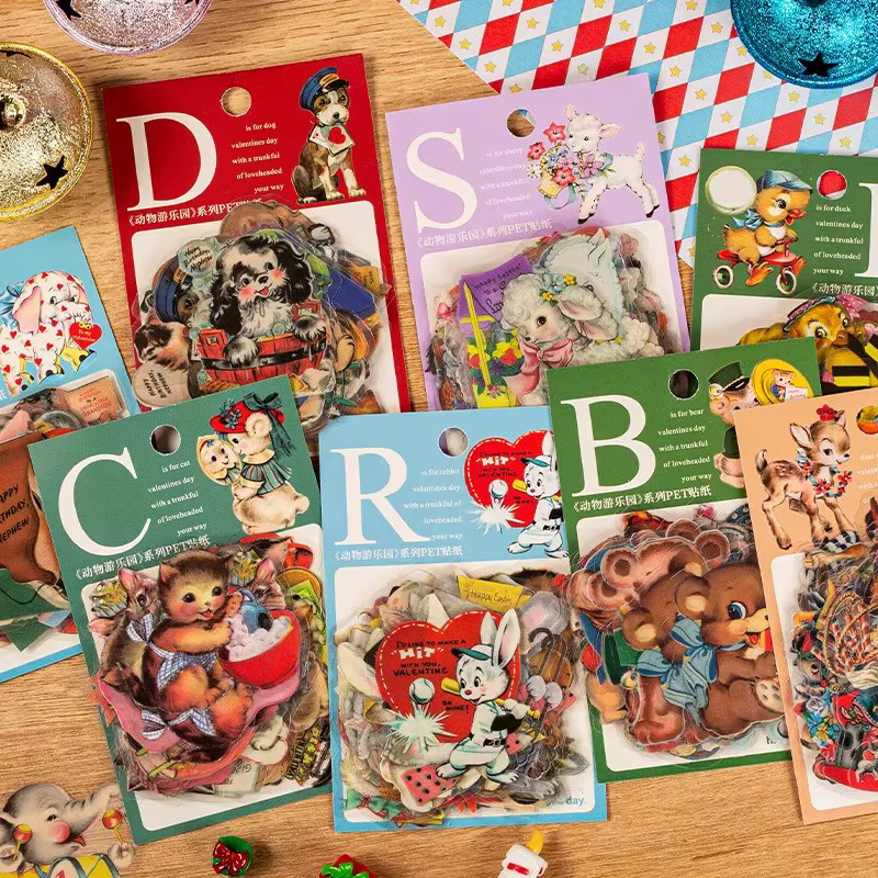 40 Stück Kawaii Tier Aufkleber Set für DIY Junk Journal und Planer, Mehrfarbig - Bild 2