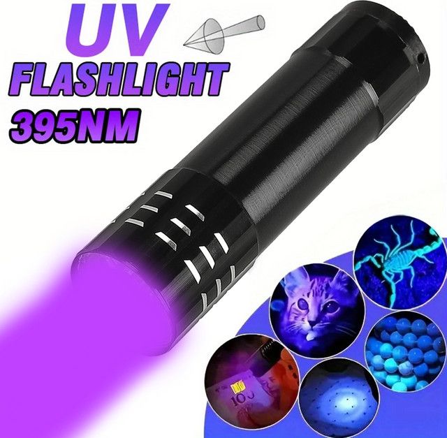 LONGRIVER UV Taschenlampe mit 9/12 LED für die Erkennung von Haustierurin, Flecken und Geldscheinen, wasserdichtes Schwarzlicht für Notfälle - Bild 1