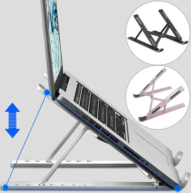 Faltbarer Laptop-Ständer aus ABS in Pink mit 7 Stufen, universeller tragbarer Tablet-Computer-Halter für MacBook, Apple Air Pro und Lenovo - Bild 1