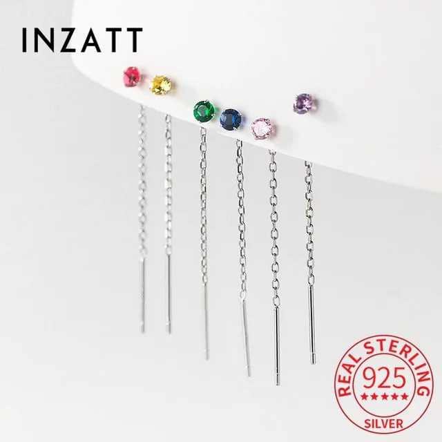INZATT Ohrringe 925 Silber, Bunte Zirkonia, Damen - Bild 1