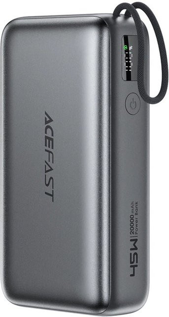 Acefast M34 Externer Akku mit 20000mAh, 45W Schnellladung (QC + PD), Farbe: Grau, Anschlüsse: 1 x USB-A und 2 x USB-C - Bild 1