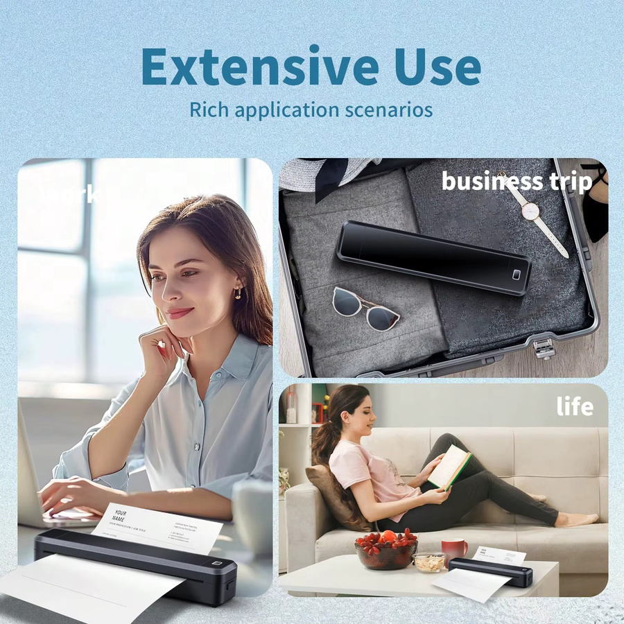 Marklife X8 Mini A4 Thermodrucker Bluetooth Schwarz Tintenloser Drucker für Fotos und PDF Dokumente - Bild 4