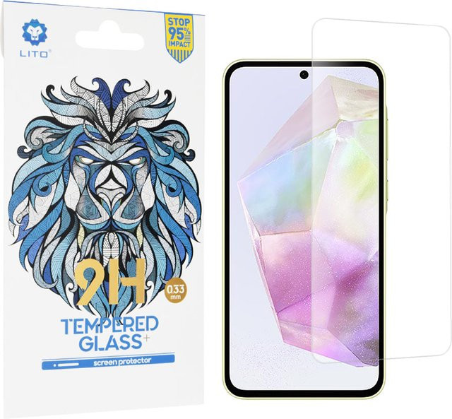 Lito Classic Displayschutzfolie aus gehärtetem Glas für Samsung Galaxy A55 5G und Samsung Galaxy A35 5G, Full Glue, 2.5D, transparent - Bild 1