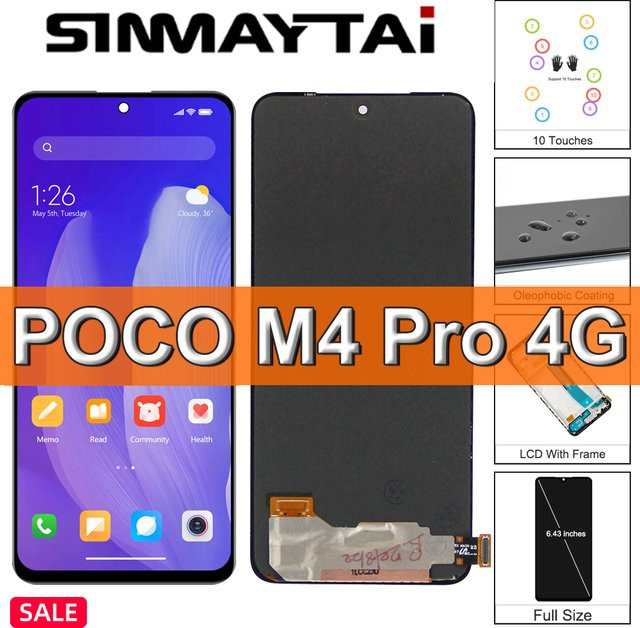 Xiaomi Poco M4 Pro 4G OLED-Display Ersatz mit Touch Panel in Schwarz für Modell 2201117PI 2201117PG - Bild 1