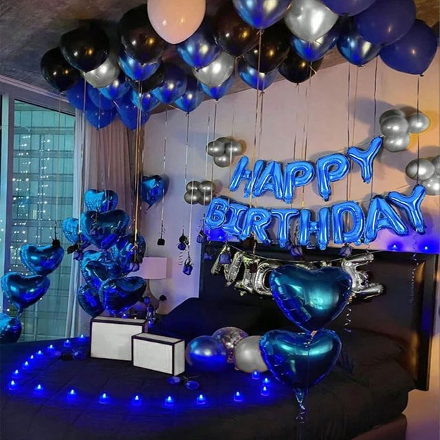 LQVYI Geburtstagsparty-Dekoration Set in Blau mit Luftballons für Kinder - Bild 1