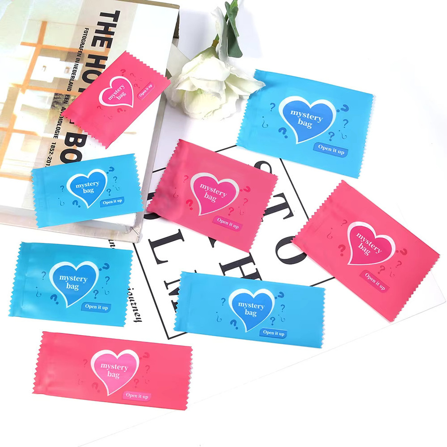 Louleur Herzförmige Überraschungsbeutel aus Kunststoff für DIY Party-Geschenkverpackungen, Mehrfarbig und Blau, 100-200 Stück - Bild 3
