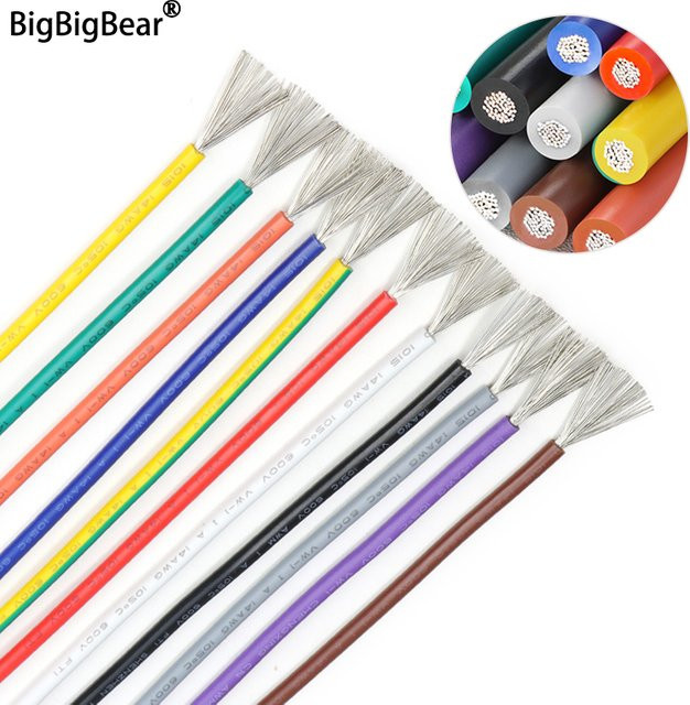 UL1015 Elektrokabel mit PVC-Isolierung aus verzinntem Kupfer für DIY Lampenbeleuchtung, verschiedene AWG-Stärken, Farben: Weiß oder Mehrfarbig - Bild 1