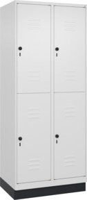 C+P Doppelstock-Spind Classic PLUS mit Sockel, 2 Abteile, Farbe RAL 9016 Verkehrsweiß, H x B x T: 195 x 80 x 50 cm - Bild 1