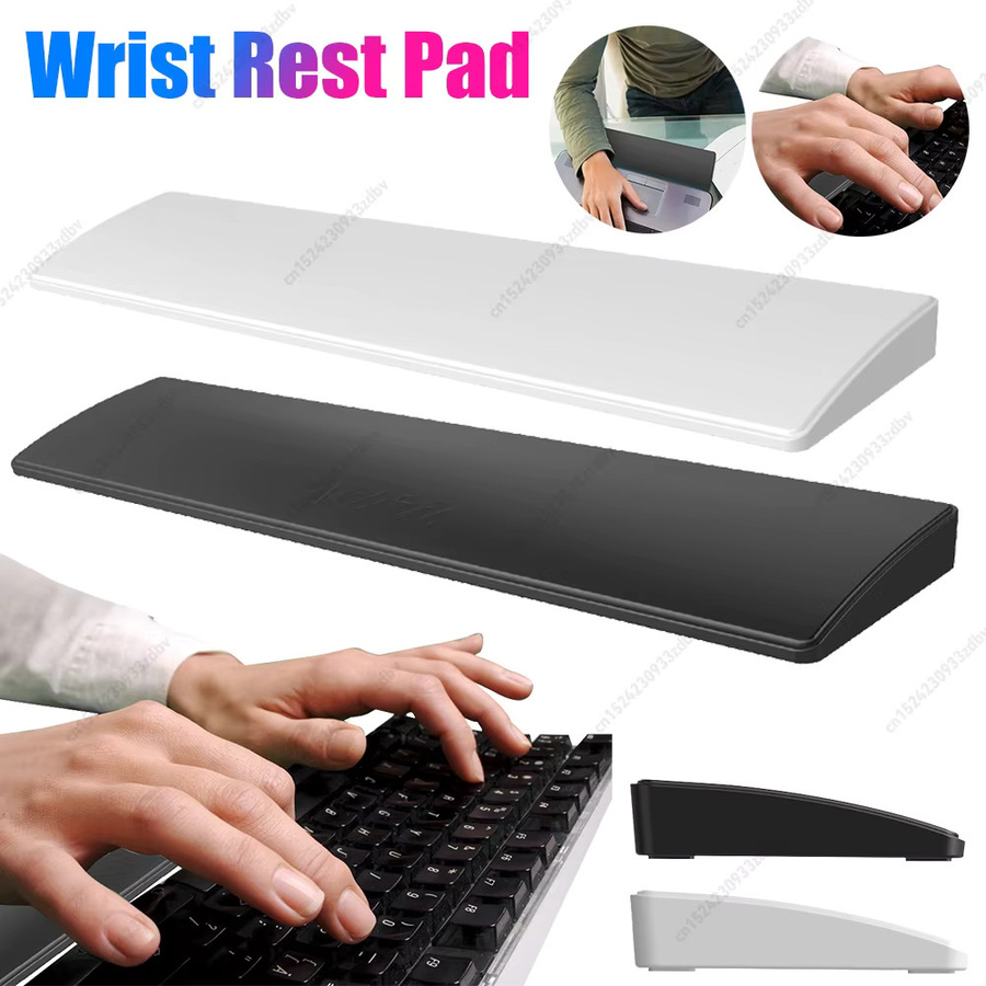 Ergonomische Tastatur-Handballenauflage aus Memory Foam und PU-Leder in Schwarz mit 8 Grad Neigung für 81 Tasten TKL-Tastaturen - Bild 2