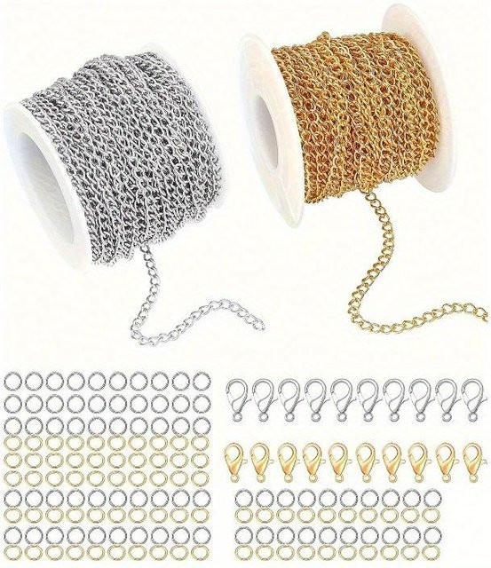 Halskettenketten-Set, Gold, 5m/Rolle - Bild 1