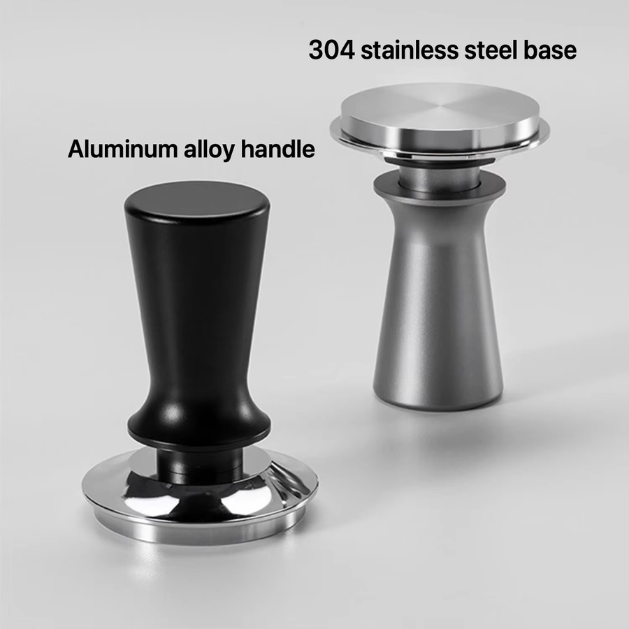 Delonghi Espresso-Kaffee-Stampfer mit Federdruck in Schwarz aus Edelstahl für konstanten Druck - Bild 2