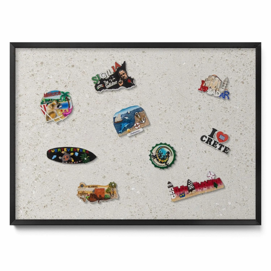 Tulup Magnettafel Hellstein Gres für Reisesouvenirs mit schwarzem Rahmen, B: 70 cm, H: 50 cm - Bild 2