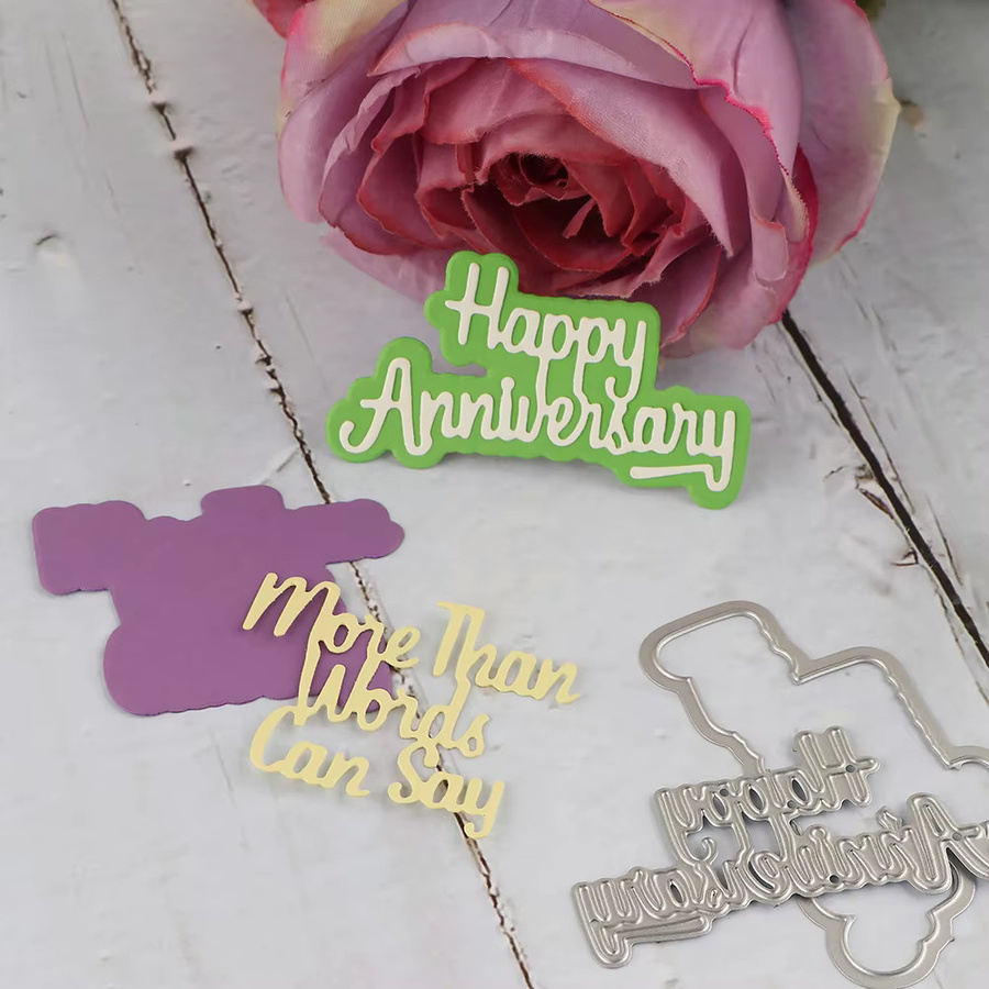 Metall Stanzformen Gefühle Wünsche Worte für DIY Scrapbooking und Kartenbasteln - Bild 2