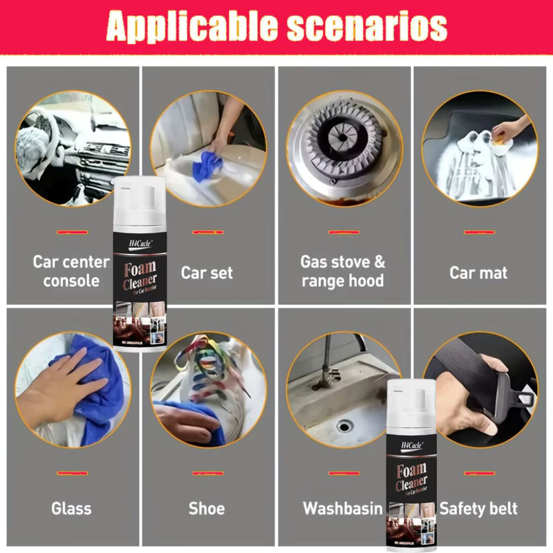 H4Cacle Multifunktionaler Schaumreiniger in Weiß zur Fleckenentfernung und Reinigung von Autoinnenräumen sowie Ledersitzen und für die Anwendung im Haushalt - Bild 6