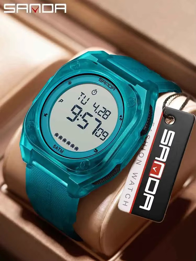 SANDA Digitaluhr, Silikon, Herren, Wasserdicht, Alarm - Bild 3