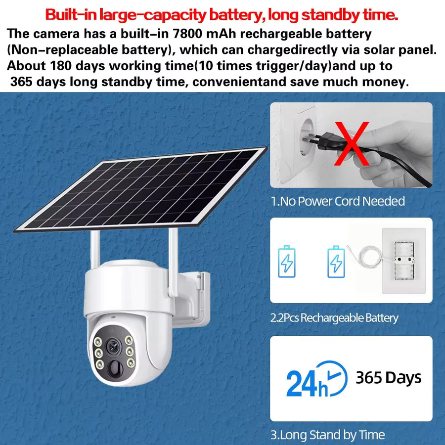 Smart Life 5MP Drahtlose Outdoor WiFi Überwachungskamera mit Solarpanel und PTZ-Funktion in Weiß - Bild 5