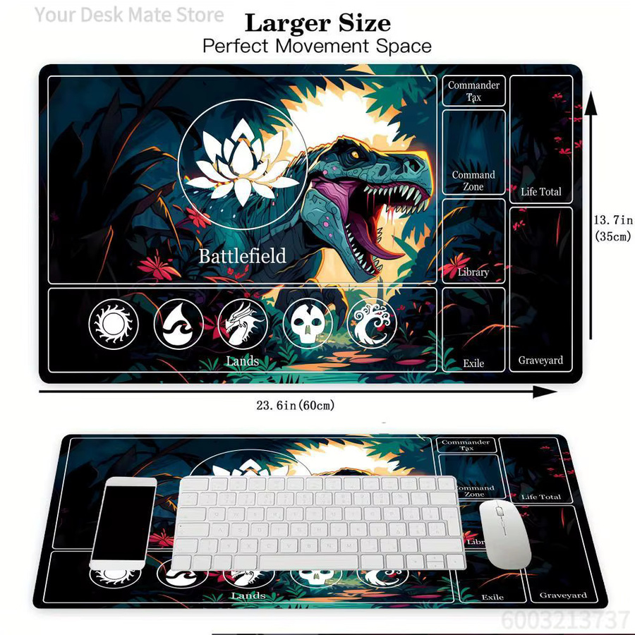 Magic Playmat Kartenspielmatte mit Zonen im Dark Lotus Design, rutschfeste Schreibtischunterlage und Mauspad, Multicolor - Bild 2