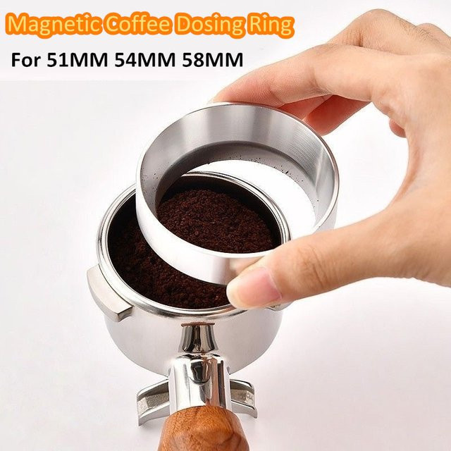 Kanone Magnetischer Aluminium-Dosierring in Silber für 51 mm Espresso-Siebträger – Rundes Barista-Werkzeug aus Metall für präzises Kaffeebrühen - Bild 1