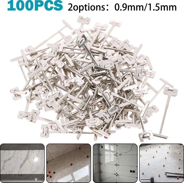 100 Stück Stahl Nadel Nägel für Fliesen Nivellierung System, 0,9 mm, Silber - Bild 1