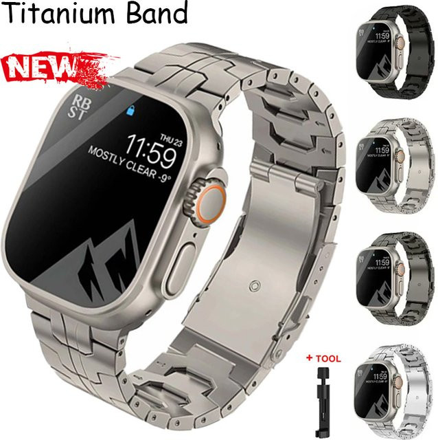 CAOWTAN Uhrenarmband Titan, Silber, Herren - Bild 1