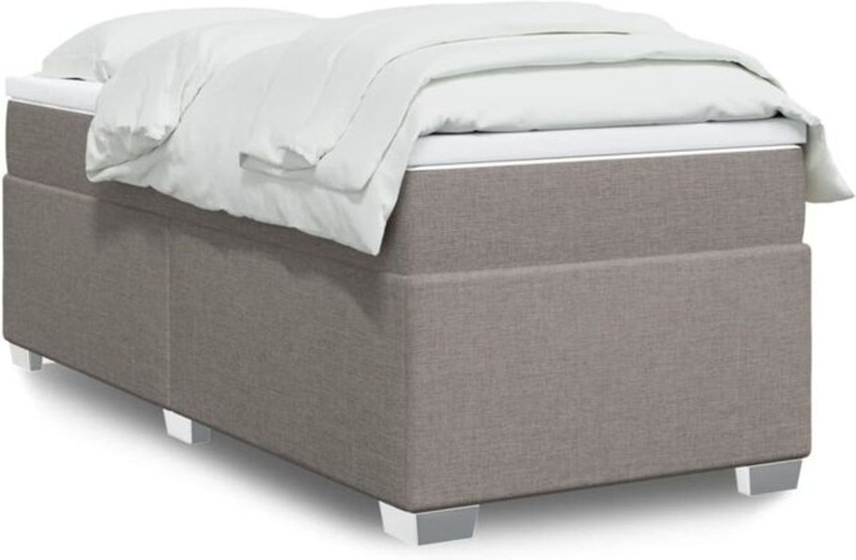 vidaxl Boxspringbett mit Matratze in Taupe meliert aus Stoff B/T/H: 90 x 190 cm - Bild 1