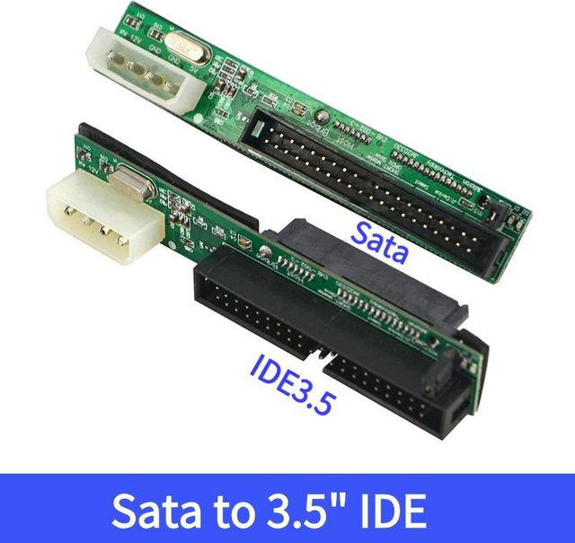 YJMP SATA-zu-IDE-Adapter Konverter mit 2,5 Zoll SATA-Buchse auf 3,5 Zoll IDE-Stecker, 40-PIN-Anschluss, 1,5 Gbit/s, unterstützt ATA 100/133 für HDD, CD und DVD, Farbe: grün - Bild 1