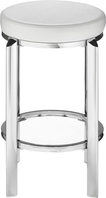 Hocker Heine in Weiß mit Kunstleder-Bezug und Metallgestell, B/T/H: 36 x 36 x 51 cm - Bild 1