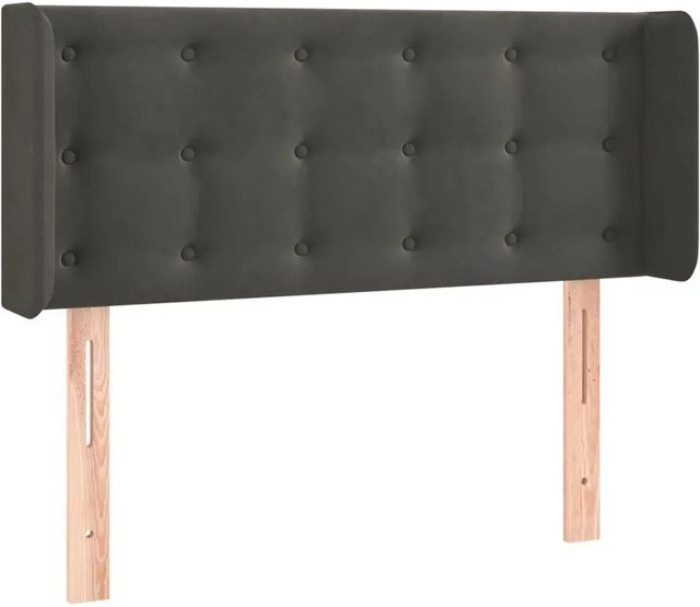 vidaXL LED Kopfteil aus Samt in Dunkelgrau mit integrierter Beleuchtung und USB-Anschluss, B/H/T: 93 x 78 x 16 cm bis 88 x 16 cm - Bild 1