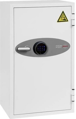 Phoenix BS0444F Battery Fighter Batterie-Aufbewahrungstresor feuergeschützt in Weiß mit Fingerprint-Sicherung, 4 Steckdosen und ausziehbarer Schublade - Bild 1