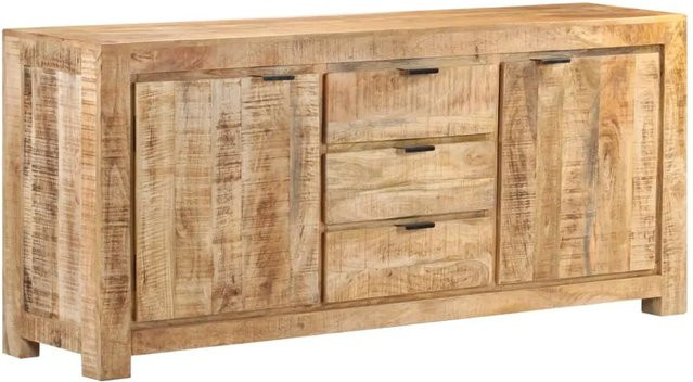 vidaXL Sideboard aus rauem Mangoholz in Braun, B/T/H: 175 x 40 x 75 cm - Bild 1