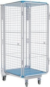 HMH nestainer Gitterbox ADB 1450 ME KU mit 5-seitigem Kunststoffdach in Silber, B: 73 cm, H: 87 cm - Bild 1