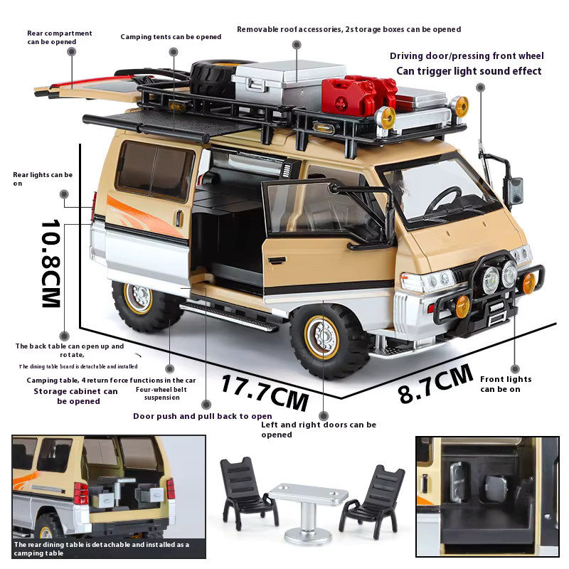 Maisto Delica L300 Allrad-Geländewagen-MPV, Modellauto, 1:24, mit Licht und Sound - Bild 2