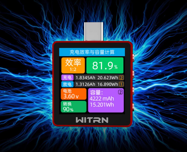 WITRN K2 INA237 48V Spannungs- und Strommessgerät USB-Tester mit PD3.1 Schnelllade-Protokoll-Erkennung in Rot - Bild 1