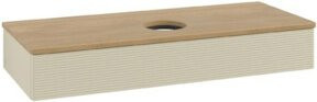 V&B Waschtischunterschrank Antao mit Frontstruktur in Eiche Honig und Grau lackiert, B/T/H: 120 x 50 x 19 cm - Bild 1