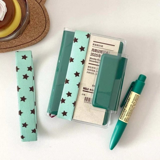 Elastische Notizbuchbänder mit Stern-Motiv für Scrapbooking und DIY-Dekoration, Grün - Bild 1