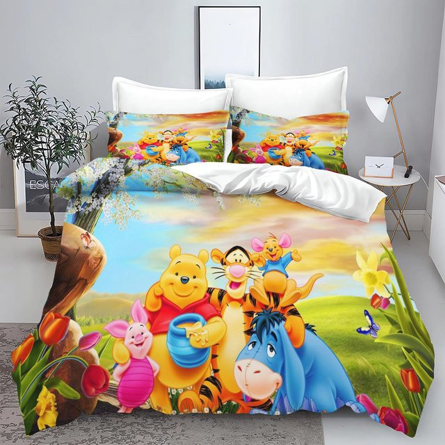 Winnie the Pooh 3-teiliges Bettwäsche-Set aus Polyester, Mehrfarbig, B/H: 140 x 210 cm - Bild 1
