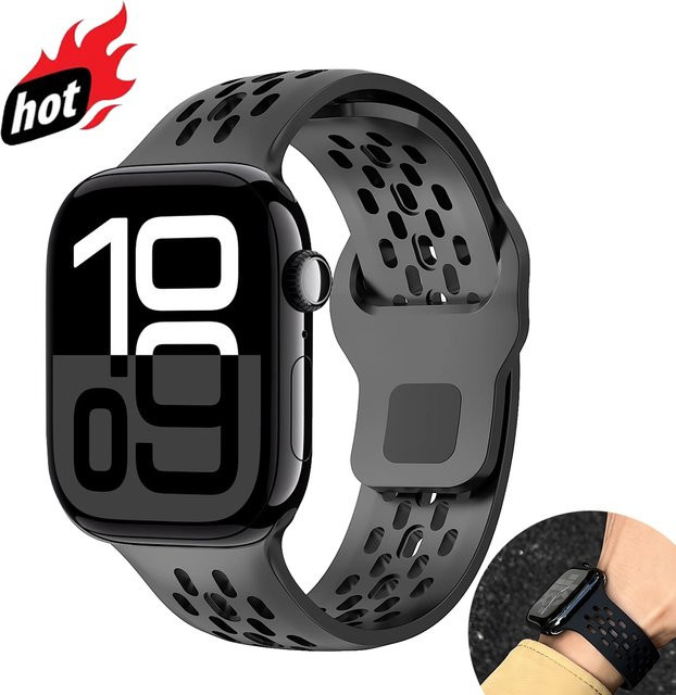 RWBANDS Uhrenarmband Silikon, Schwarz, Unisex - Bild 1
