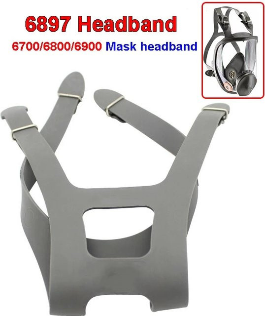 Ersatz-Kopfband 6897 aus robustem Gummi für Atemschutzmasken der Modelle 6700, 6800 und 6900 mit vierfacher Fixierung - Bild 1