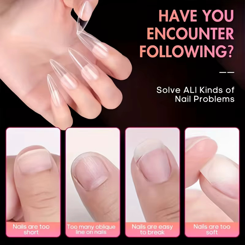 Laniska Nagelspitzen, transparent, extra-lang, Stiletto, glänzend - Bild 3