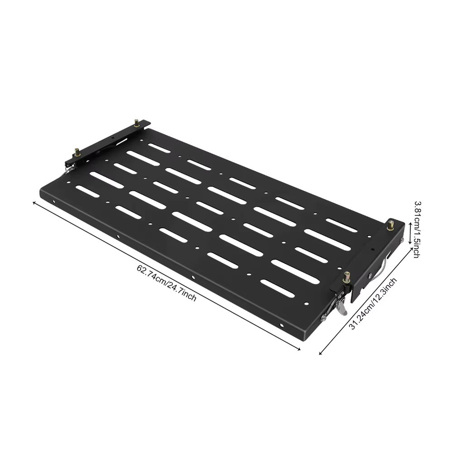Bymaocar Klappbarer Campingtisch aus Metall in Schwarz, Mehrzweck-Esstisch für Garten und Outdoor, B/T: 60 x 31 cm - Bild 2