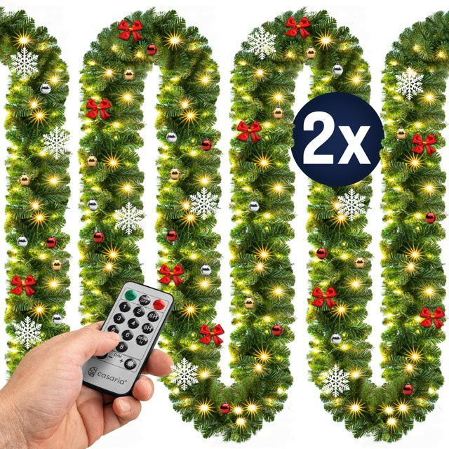 Casaria Weihnachtsgirlande 2er-Set in Multicolor mit Fernbedienung, Länge: 5 m - Bild 1