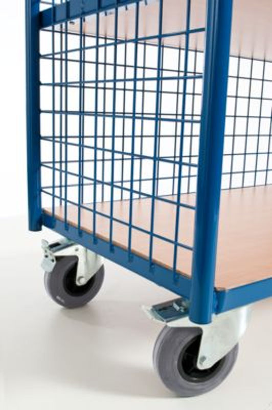 Rollcart Transportsysteme Etagenwagen mit 3-seitigen Gitterwänden in Enzianblau RAL 5010 bis 35 kg - Bild 3