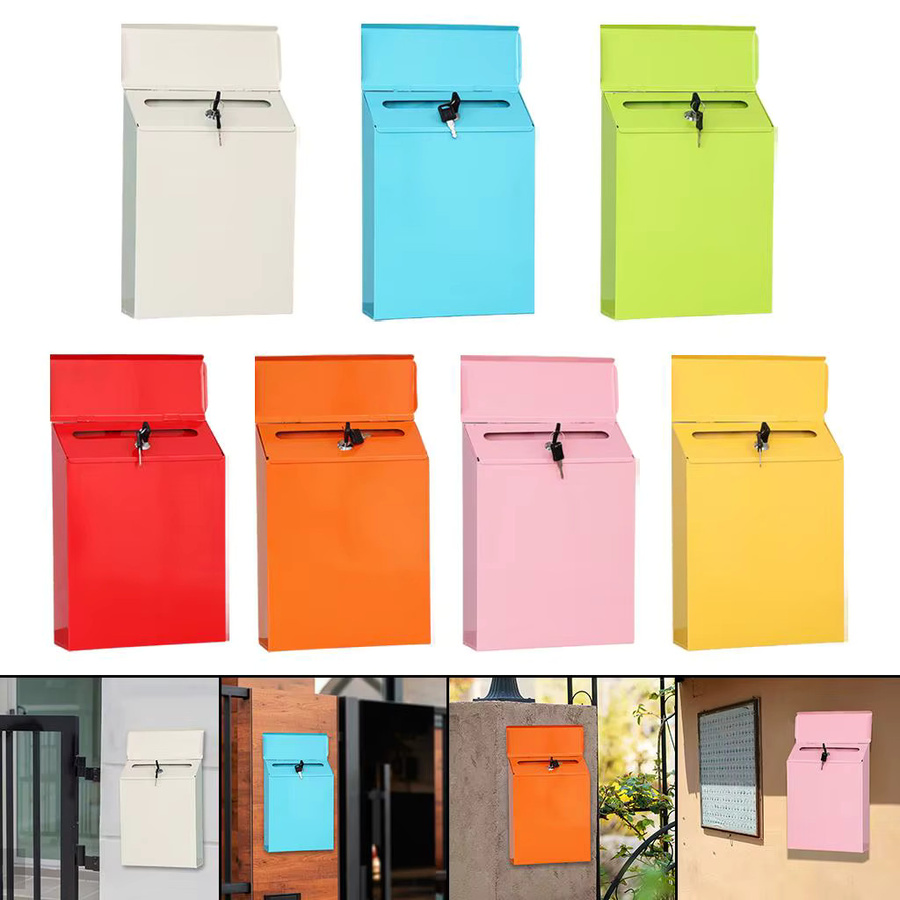 Kesoto Briefkasten aus Eisen mit Schlüsselhalter in Rot, B/H: 30,0 x 23,0 cm - Bild 3