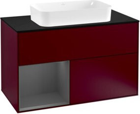 V&B Waschtischunterschrank Finion 100 Wandbeleuchtung in Anthrazit B/T/H: 100 x 50,1 x 50,1 cm - Bild 1