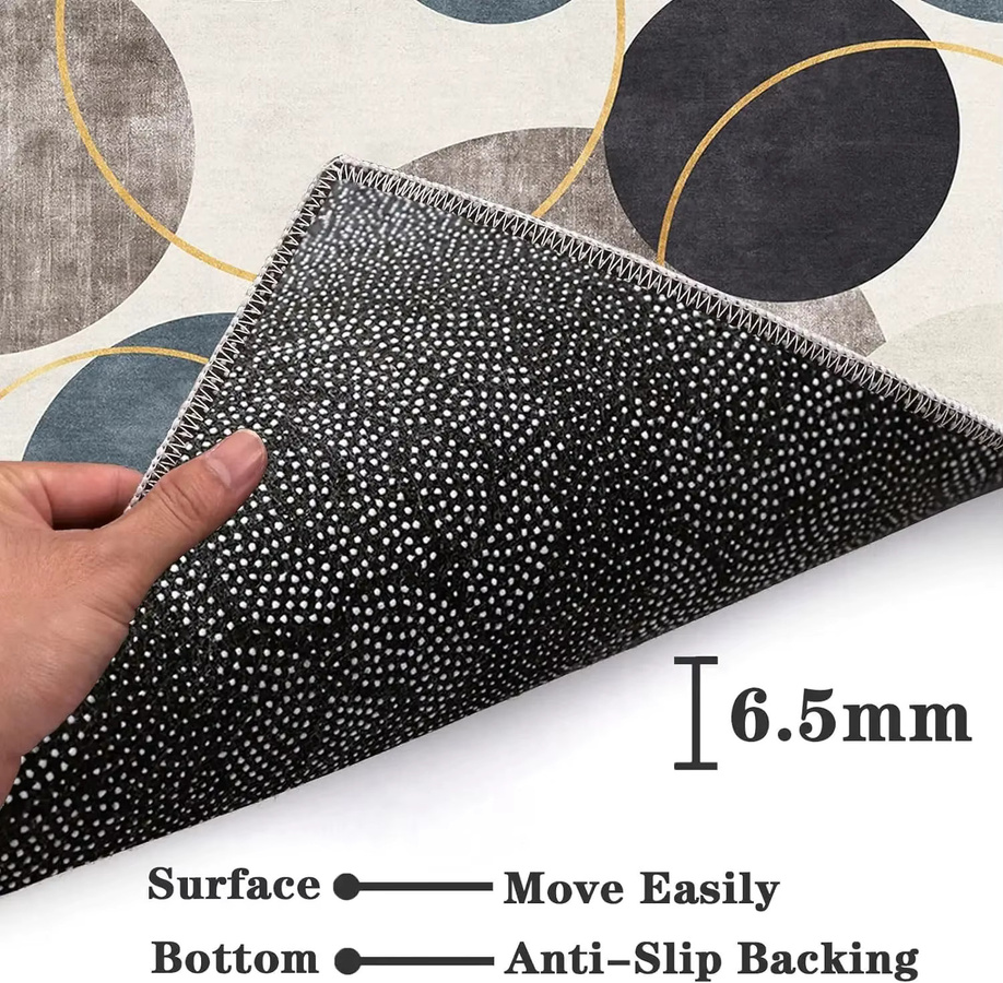 Rutschfeste Bodenmatte von VIKAMA im modernen geometrischen Design für Wohnzimmer, Schlafzimmer oder Arbeitszimmer - Bild 2