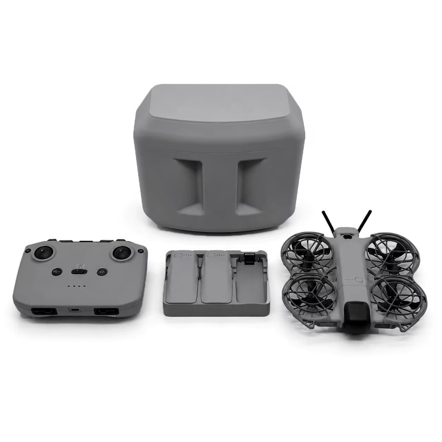 DJI Neo 2 Hartschalen-Tragetasche mit magnetischem Deckel und verstellbarem Gurt in Grau für Drohnenbatterie-Hub und RC N3 Controller - Bild 2
