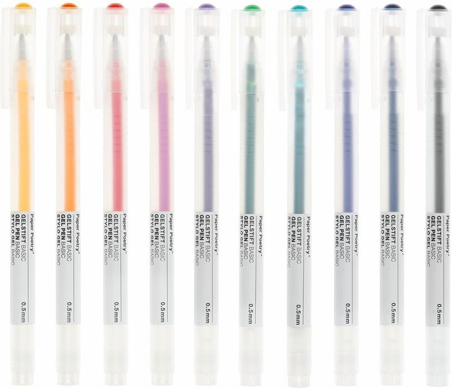Rico Design Paper Poetry Gelstifte Basic Multicolored, 10 Stück, 0,5 mm - Bild 1