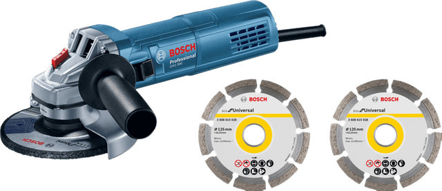 Bosch Professional Winkelschleifer GWS 880 mit 2 Diamantscheiben in Blau - Bild 1