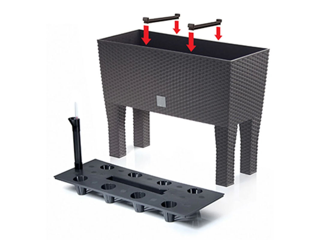 Prosperplast Rato Case DRTC600H Selbstbewässernder Blumenkasten in Rattan-Optik Anthrazit B: 60 cm, H: 46 cm, T: 25 cm - Bild 2