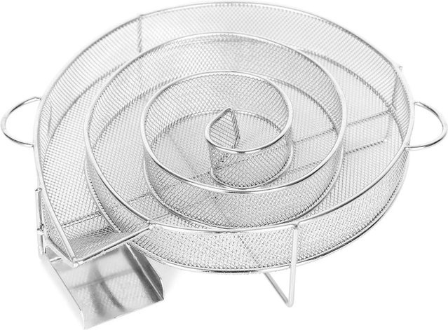 Wiltec Räucherschnecke Kaltraucherzeuger Sparbrand aus Edelstahl in Silber, B: 45 cm, H: 16 cm, T: 16 cm - Bild 1